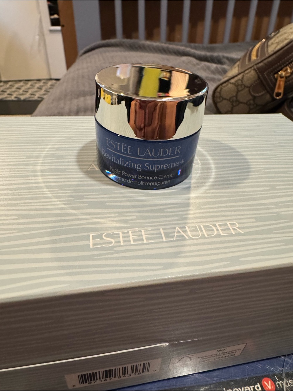 Estee Lauder Night Cream in Deep Blue Jar with Silver Cap
